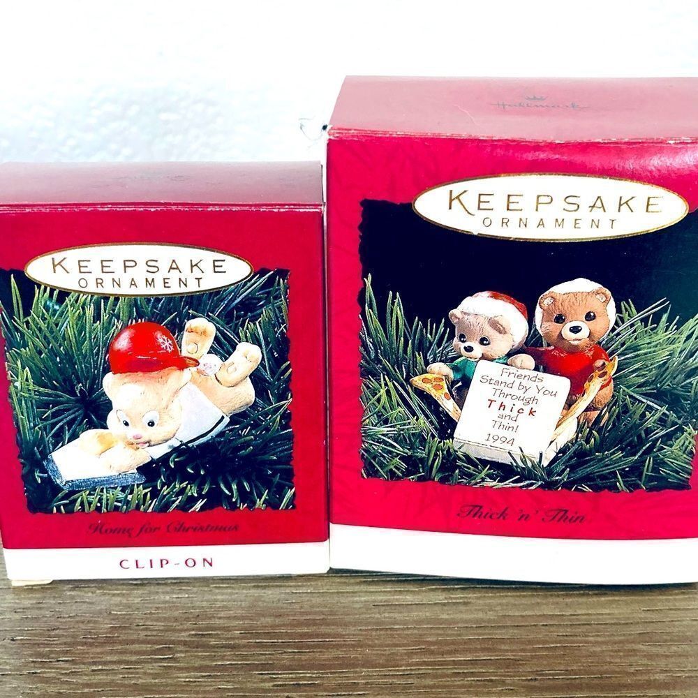 Hallmark Vintage Teddy Bear Christmas Ornaments Lot